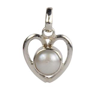 Pearl Locket Heart Shaped in Silver