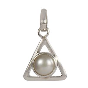 Pearl Locket Triangle Shaped in Silver