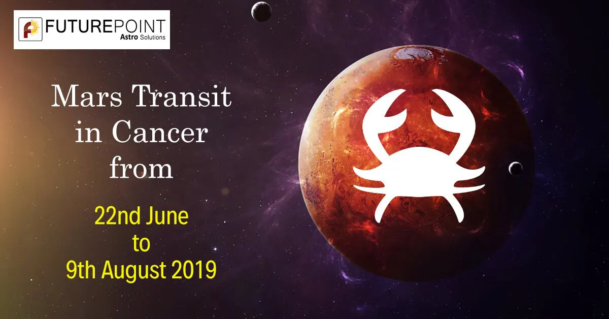 Mars Transit in Cancer from 22nd June to 9th August 2019